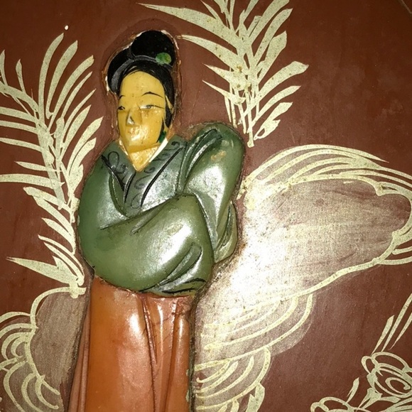 Geisha Wall Plaque Mother Of Pearl/Stone Women W/ Kimonos Decorative Art - Picture 8 of 9